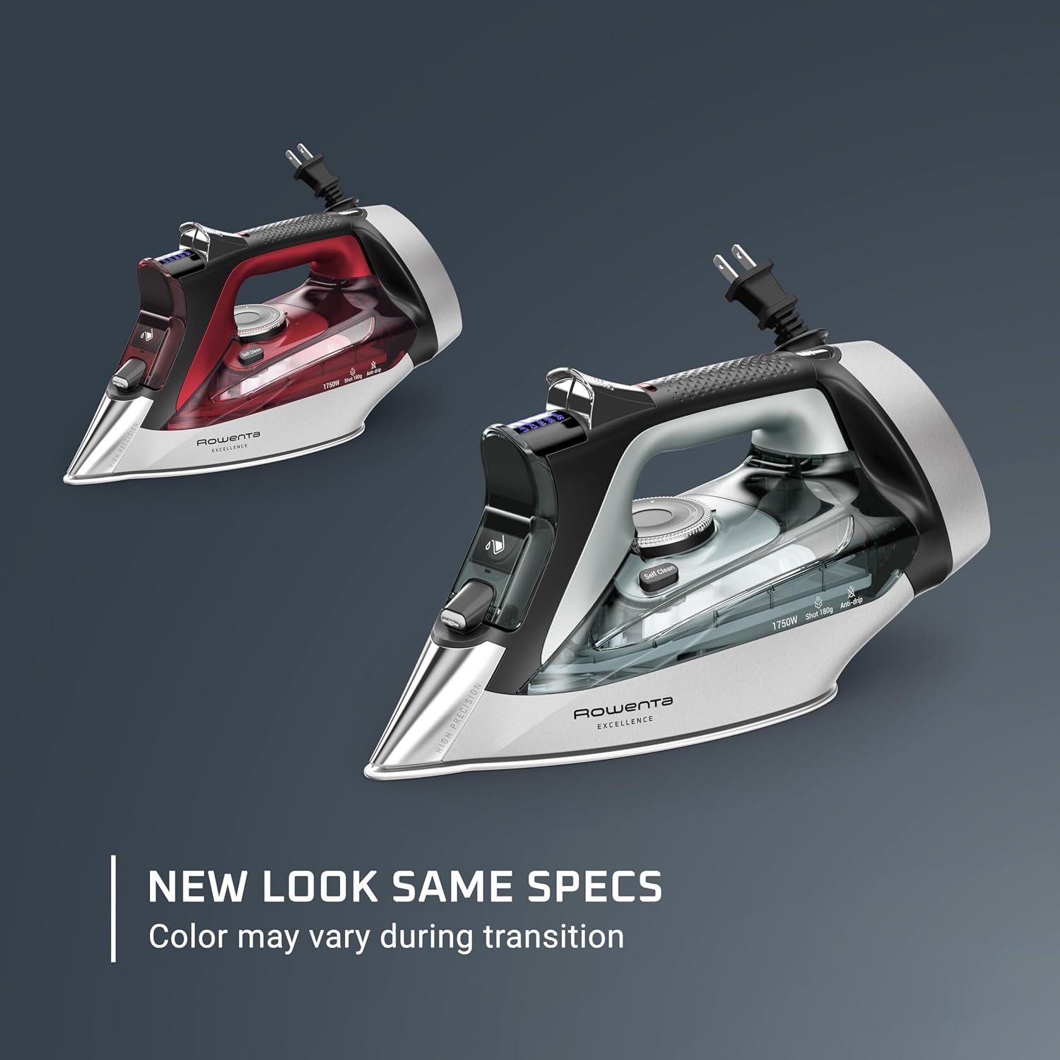 Powerful Steam Iron Stainless Steel Soleplate Retractable Cord