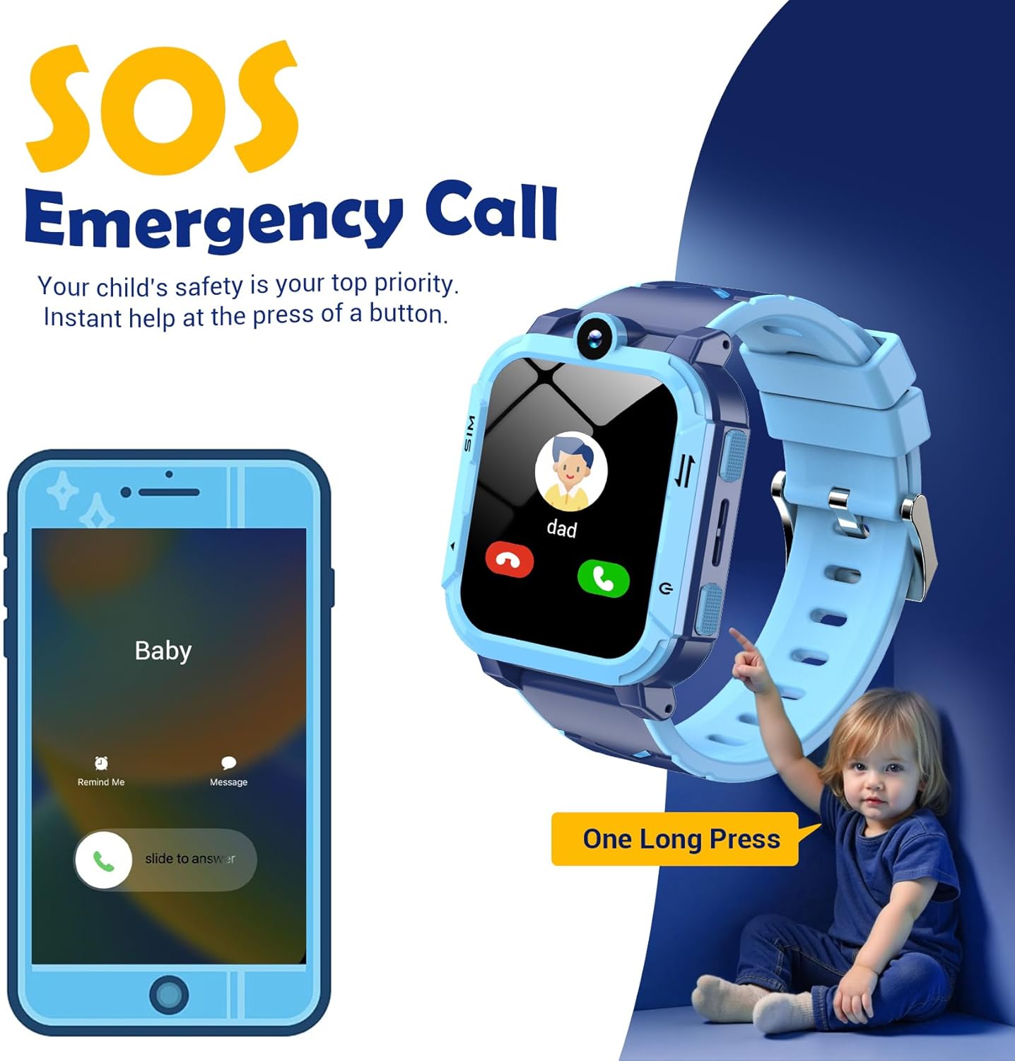 Kids 4G GPS Smart Watch SOS Video Call Tracker