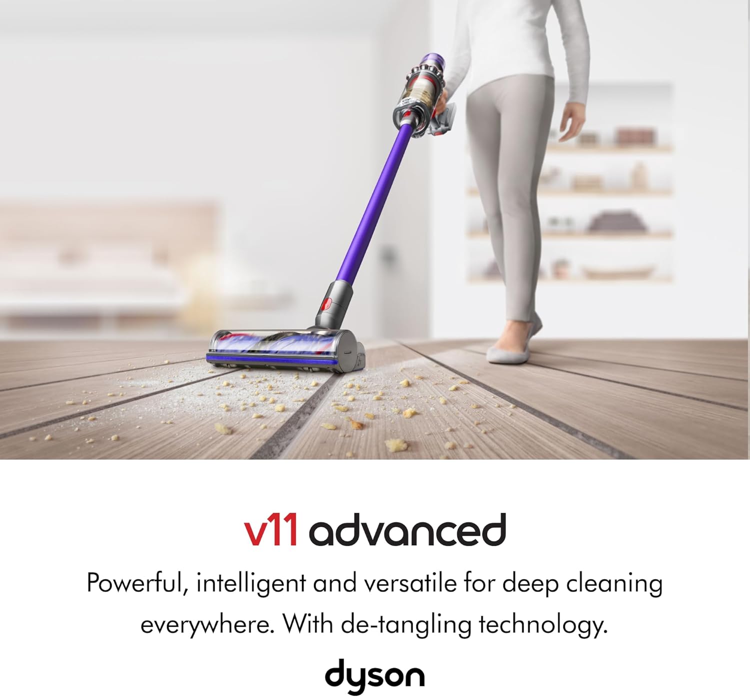 Cordless Stick Vacuum 200AW Powerful 60min Runtime Anti Tangle