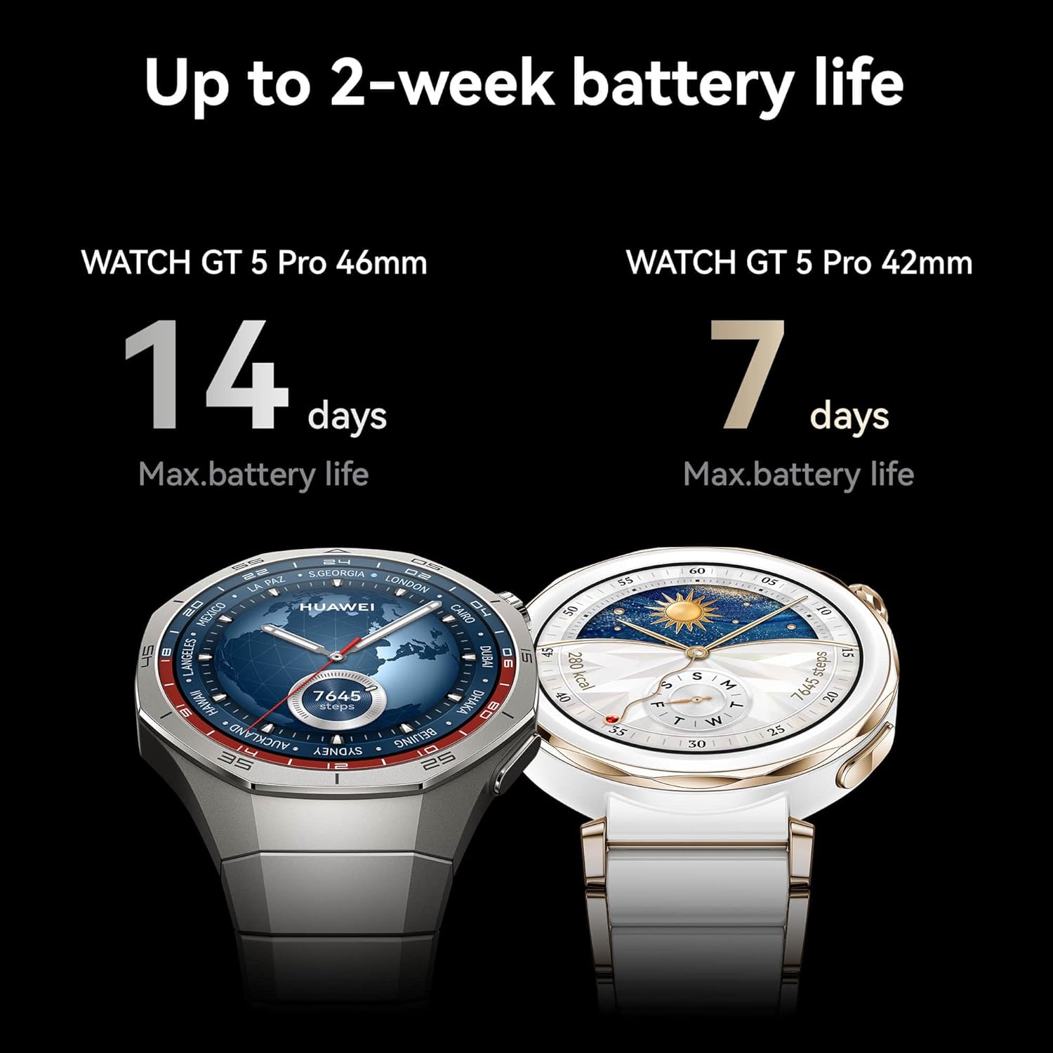 Titanium GPS Smart Watch ECG Golf 14 Day Battery