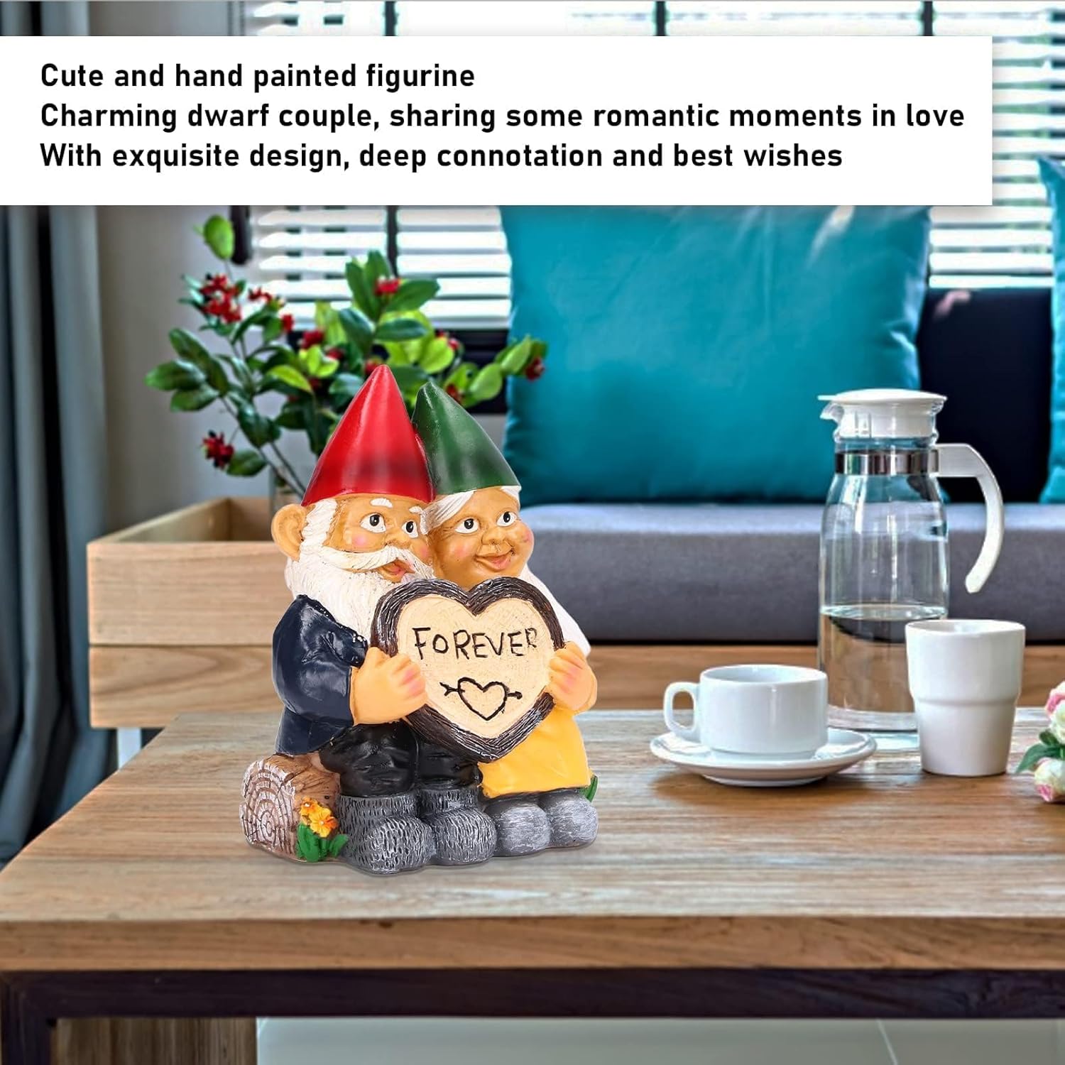 Garden Gnome Couple Resin Romantic Mr Mrs Decor Ornament