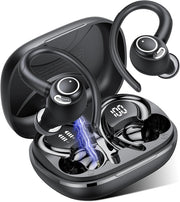 Black Wireless Sport Earbuds Bluetooth 5.3 ENC Mic 40H Playtime