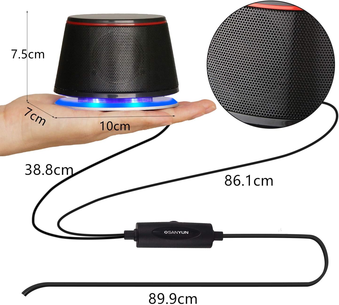 Computer Speakers Stereo USB Powered 3.5mm Aux Deep Bass Compact