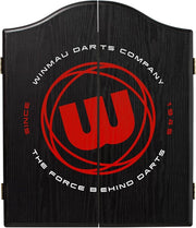 Black Dartboard Cabinet Heavy Duty Score Panels Magnetic Close 60cm
