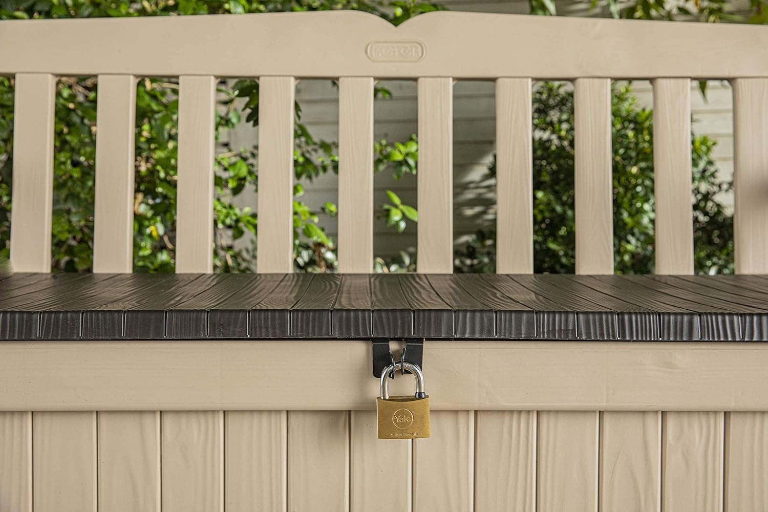 Outdoor Garden Storage Bench 265L Deck Box Seat Lockable Weatherproof