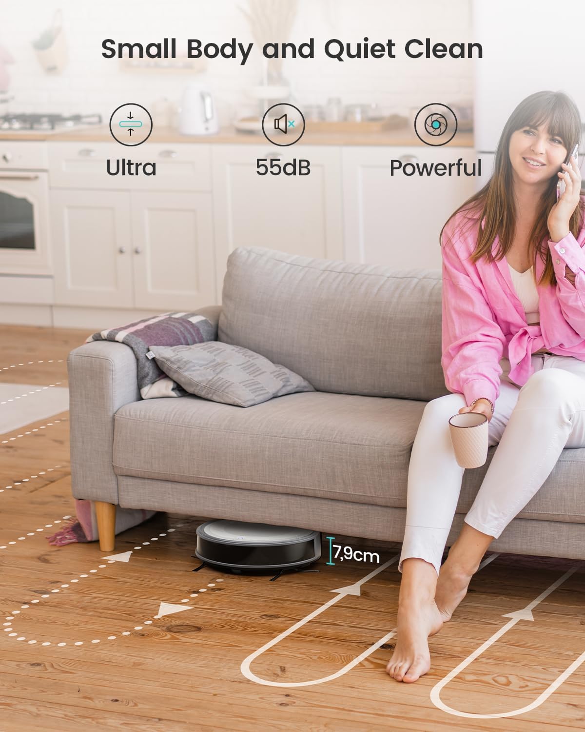 Robot Vacuum 4500Pa Slim 180Min App Alexa Pet Hair Cleaner