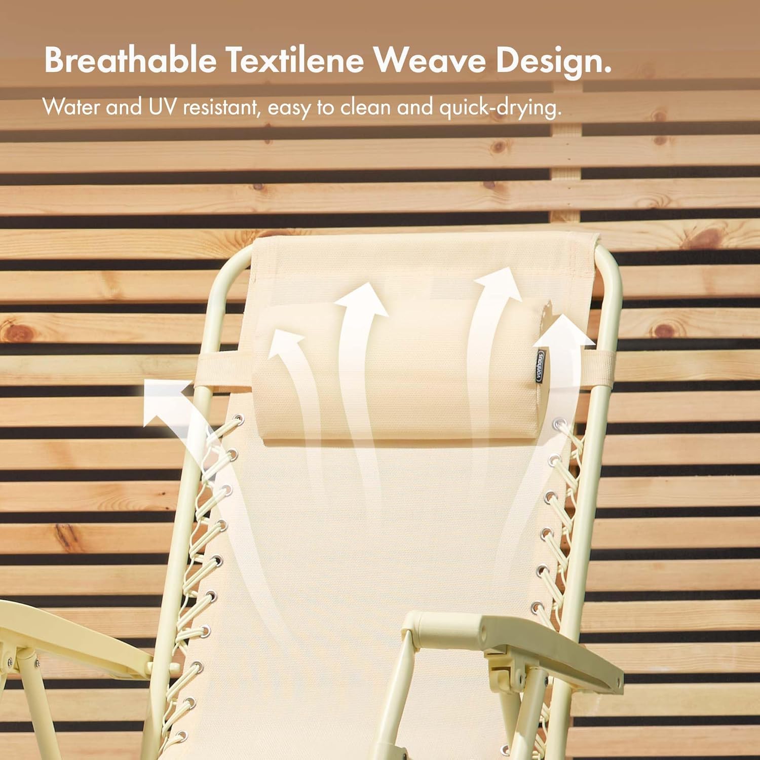 Set of 2 Zero Gravity Reclining Garden Chairs Yellow