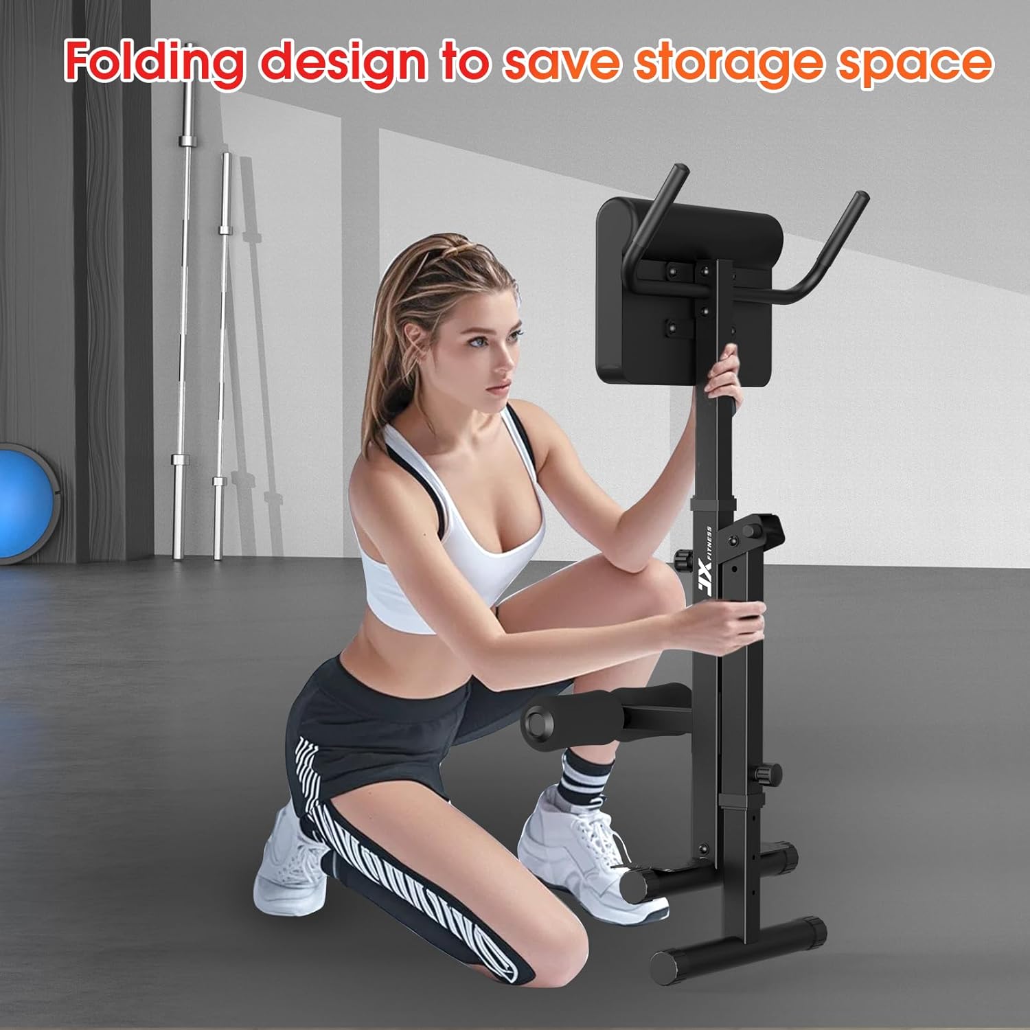 Foldable Roman Chair Hyperextension Bench Back Extension Glutes Core