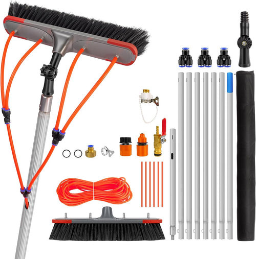 7M Telescopic Cleaning Brush with Water Hose for Solar Panels