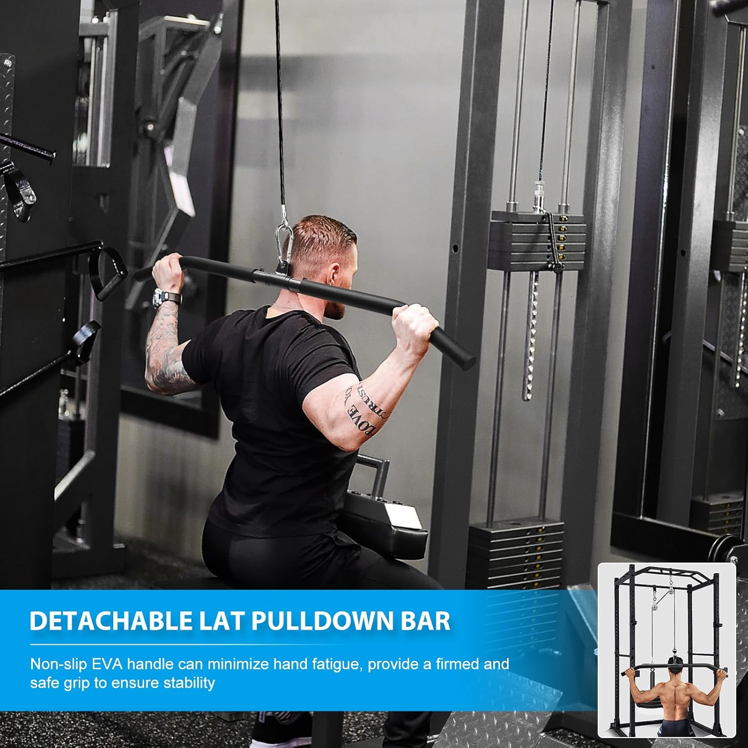 Home Gym Cable Pulley System Lat Pulldown Arm Workout Trainer Kit
