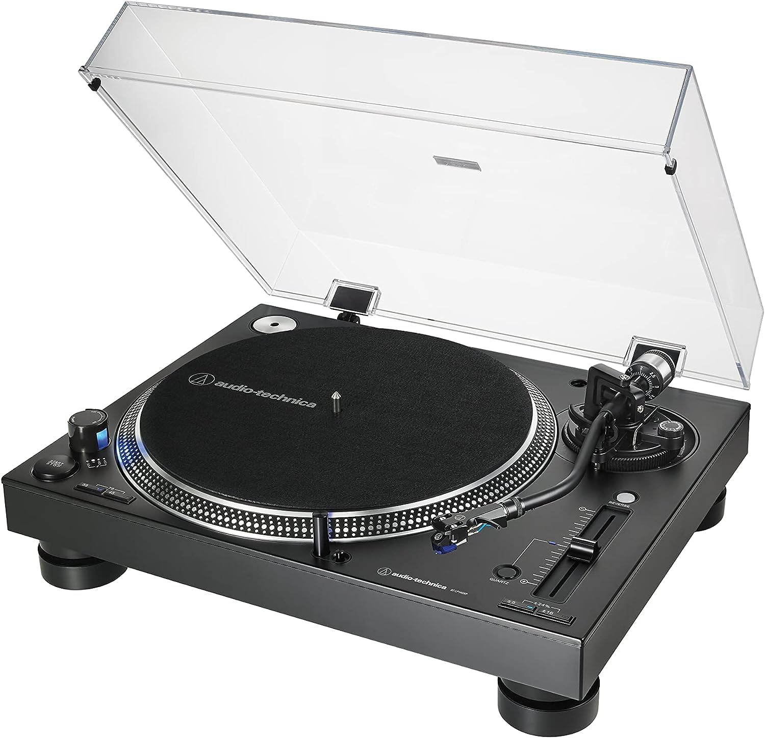 Professional Direct Drive DJ Turntable with S-Shaped Tonearm & Variable Pitch