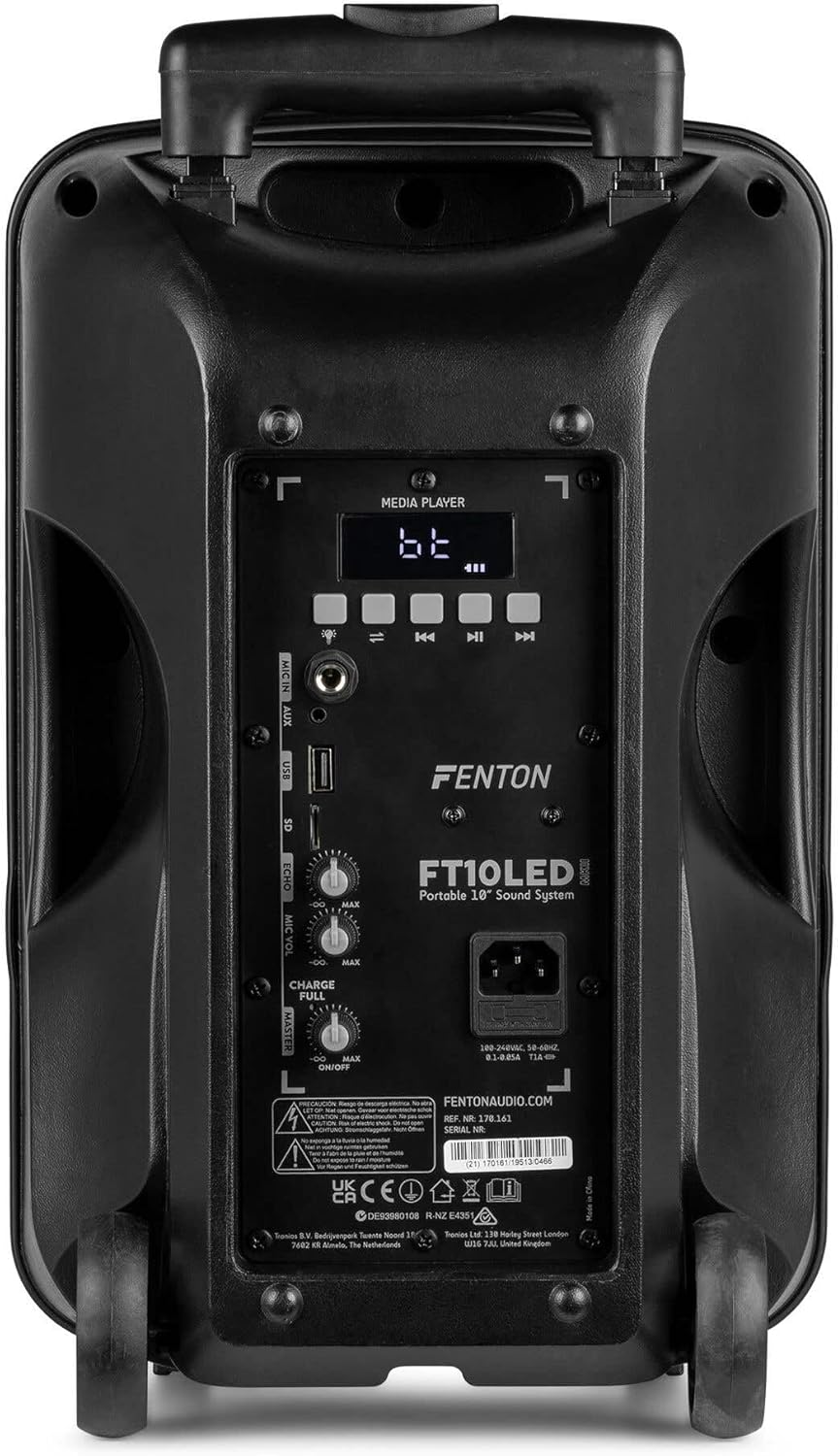 Portable PA Speaker 450W 10 Inch Bluetooth LED Wireless Mic