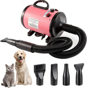 Dog Hair Dryer 2800W Pet Blaster Stepless Speed 4 Nozzle