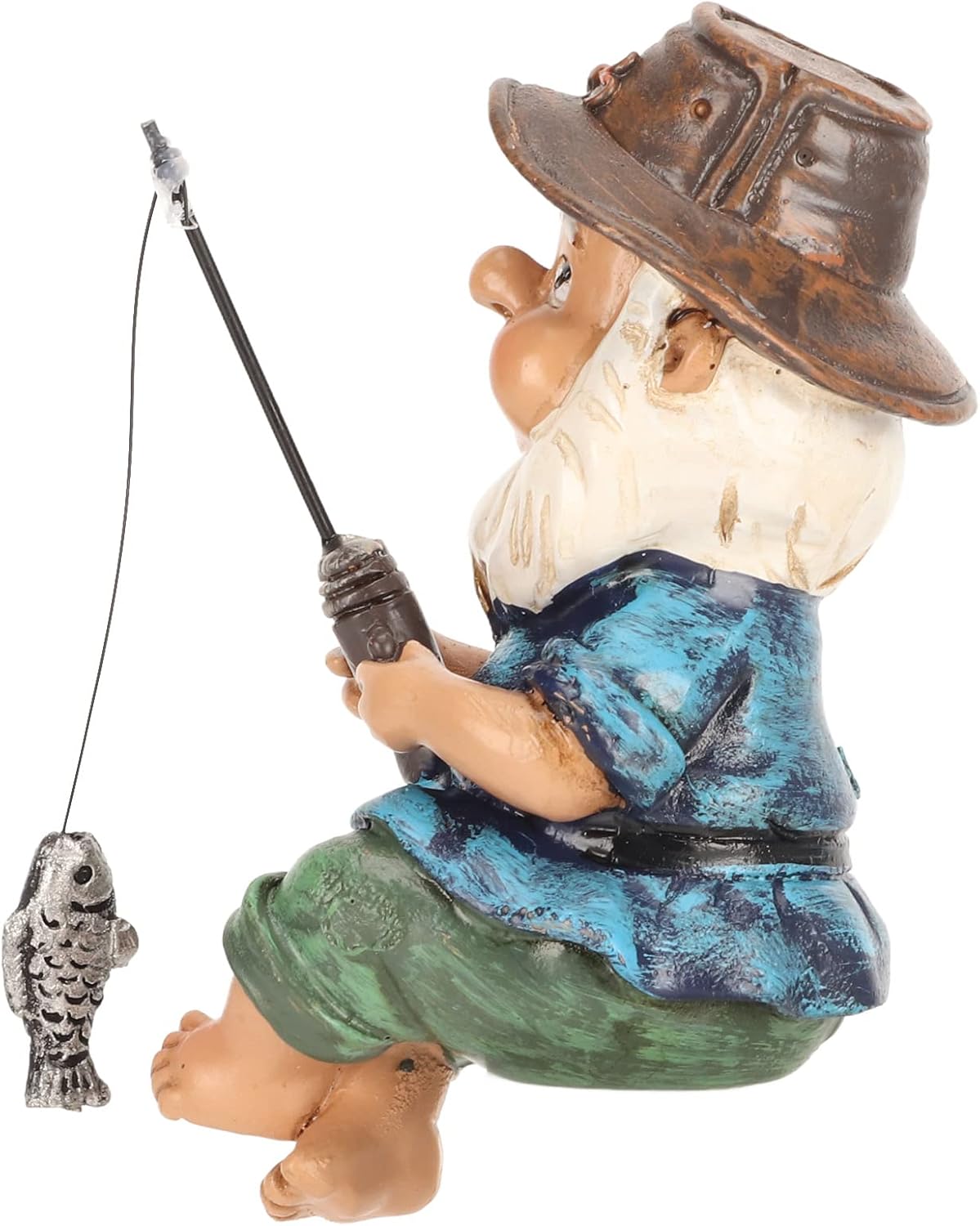 Fishing Garden Gnome Resin Outdoor Lawn Pond Decor Statue