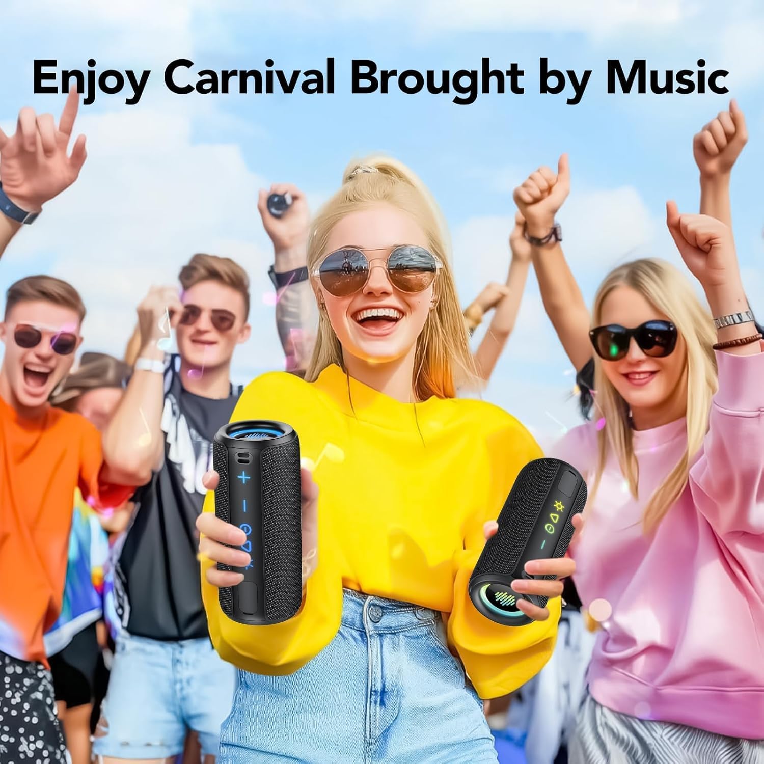 Portable Bluetooth Speaker 30W Waterproof IPX7 30H RGB Lights