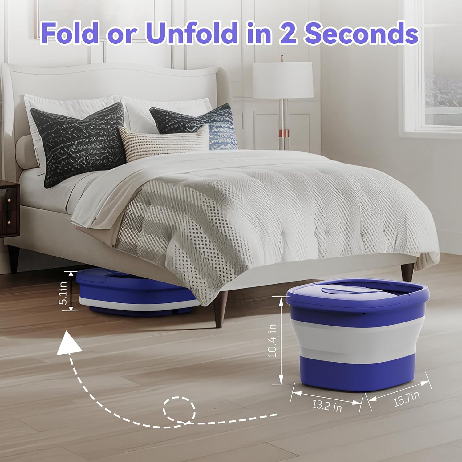 Foldable Foot Spa Bath Heat Shiatsu Rollers Remote Timer