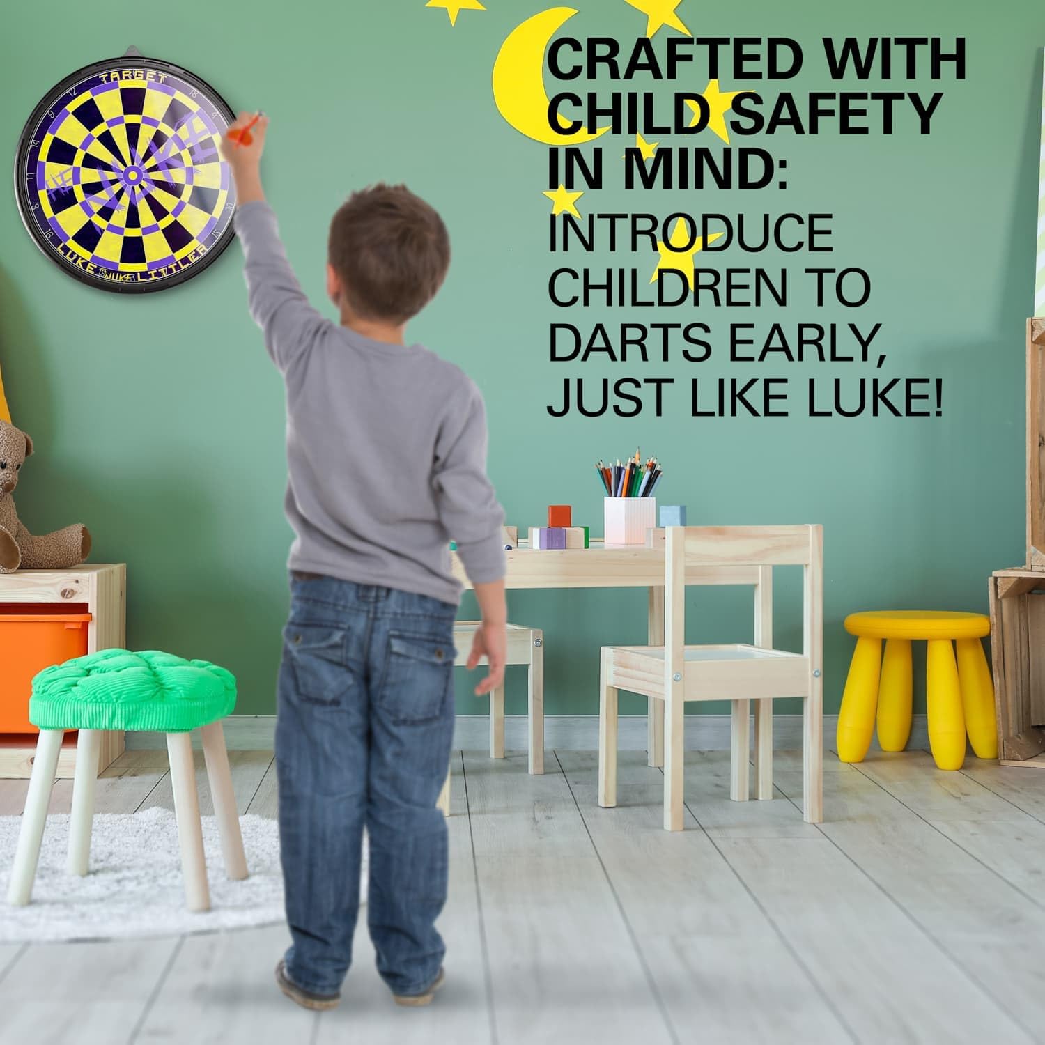 Magnetic Dartboard Set 45cm Safe Kids Darts Double Sided Game