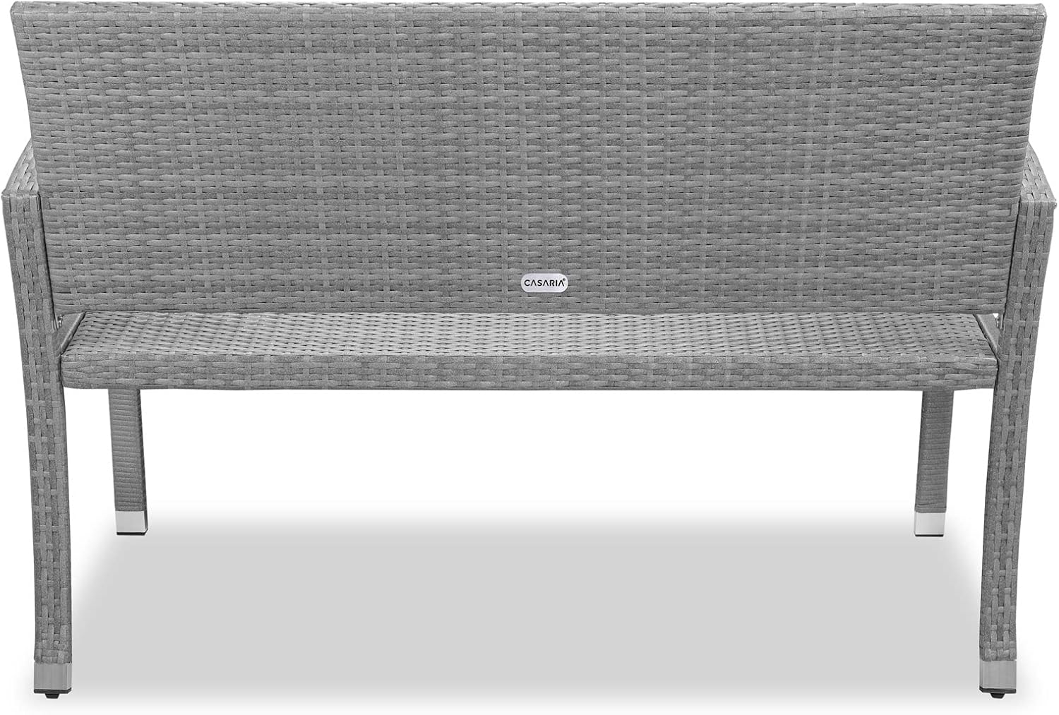 2 Seater Rattan Garden Bench Outdoor Patio Love Seat Grey