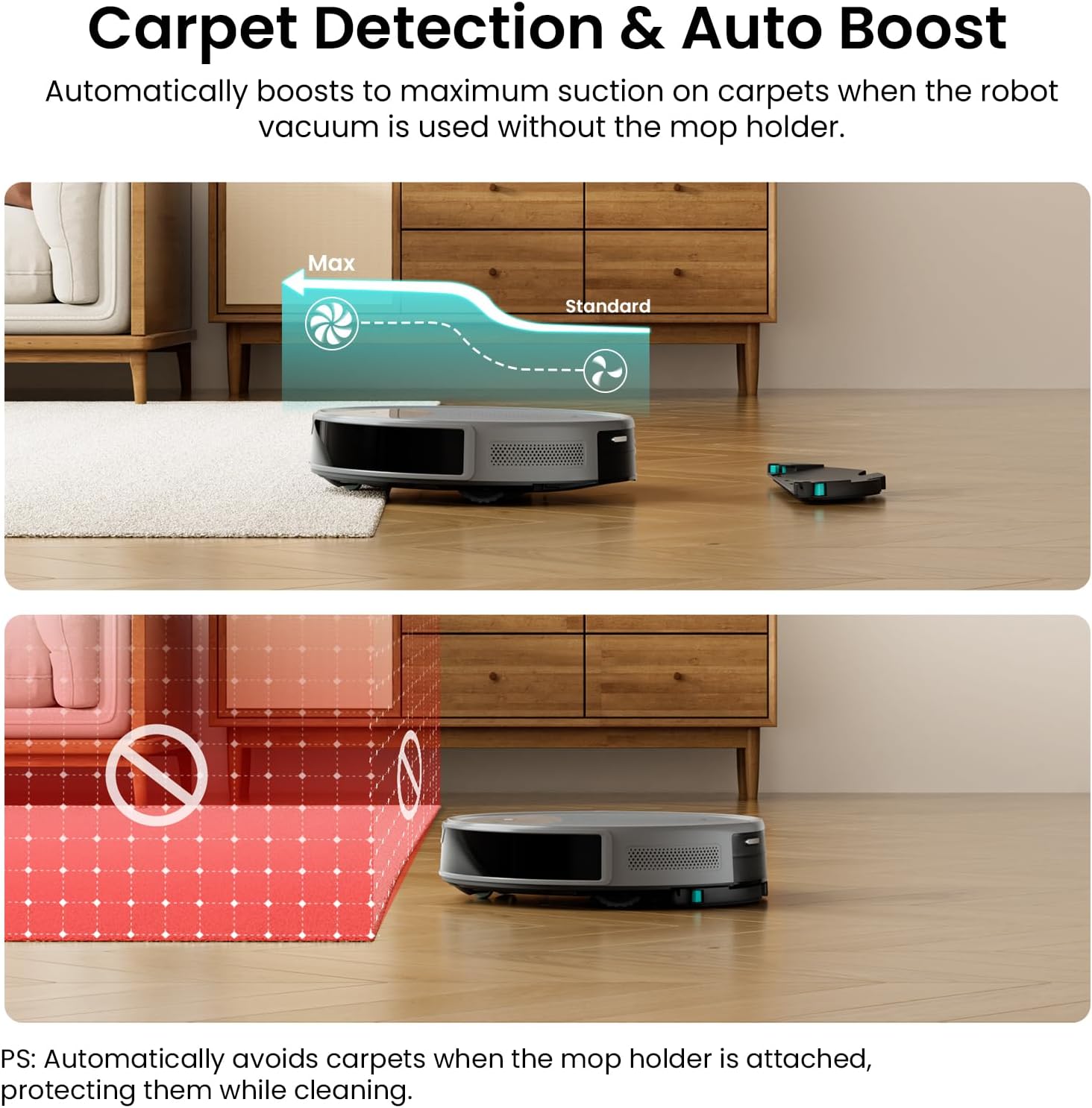 Robot Vacuum Mop 6000Pa Self Empty 75 Days Slim LiDAR WiFi