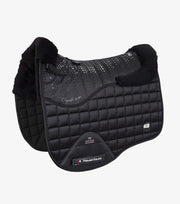 Black Merino Wool Dressage Saddle Pad Anti Rub Square