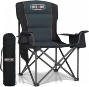 Oversized Camping Chair 450lb Cooler Bag High Back Black
