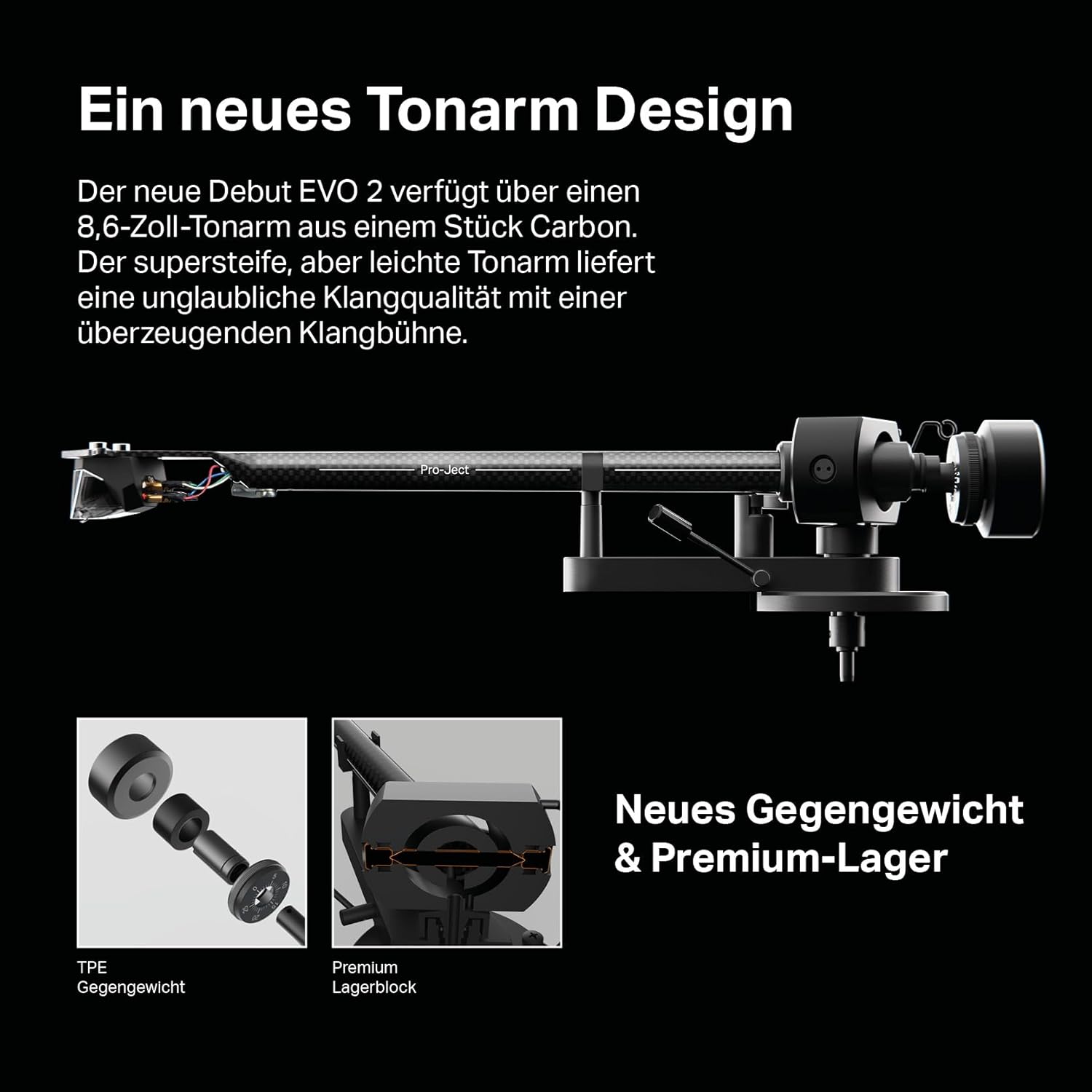 Next-Gen Audiophile Turntable with Carbon Fiber Tonearm & MM Cartridge