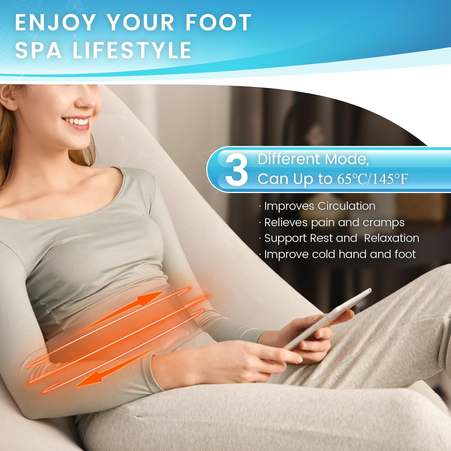 Ionic Foot Detox Spa Machine Dual User 8 Modes Heat Belt System