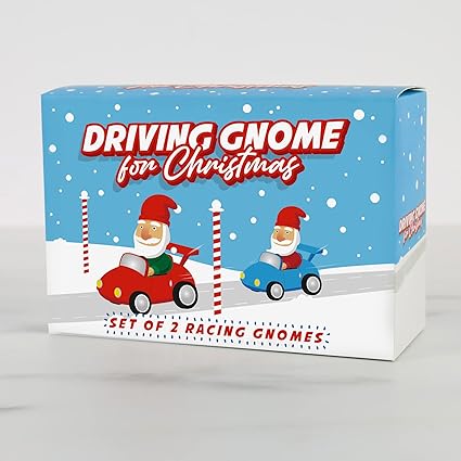 2Pcs Racing Gnome Pull Back Toy Christmas Fun Novelty Gift