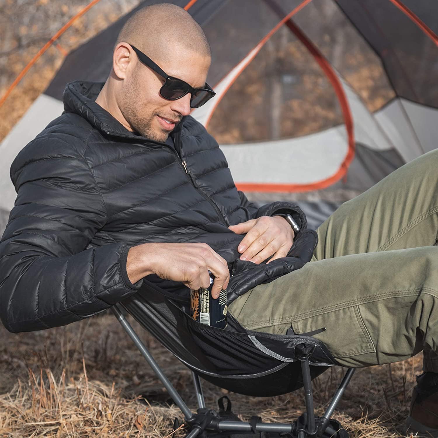 Ultralight Camping Chair Compact Foldable Grey