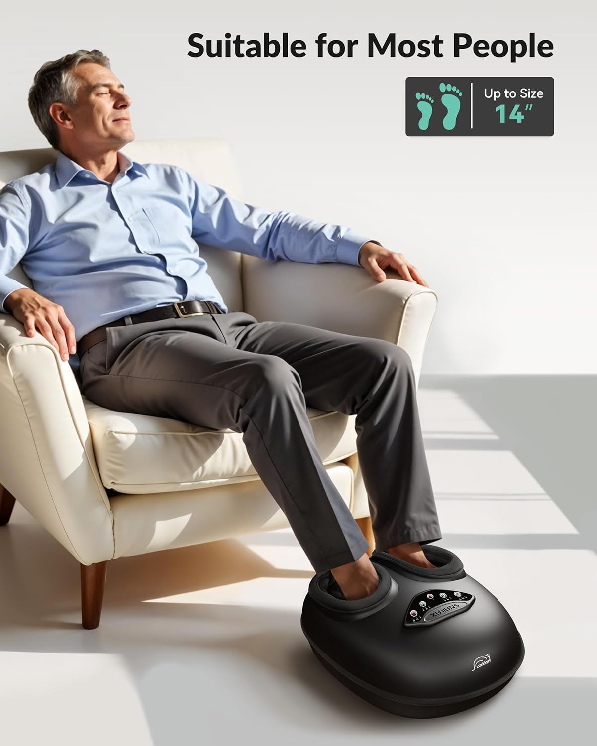 Shiatsu Foot Massager with Heat Deep Kneading Compression Spa