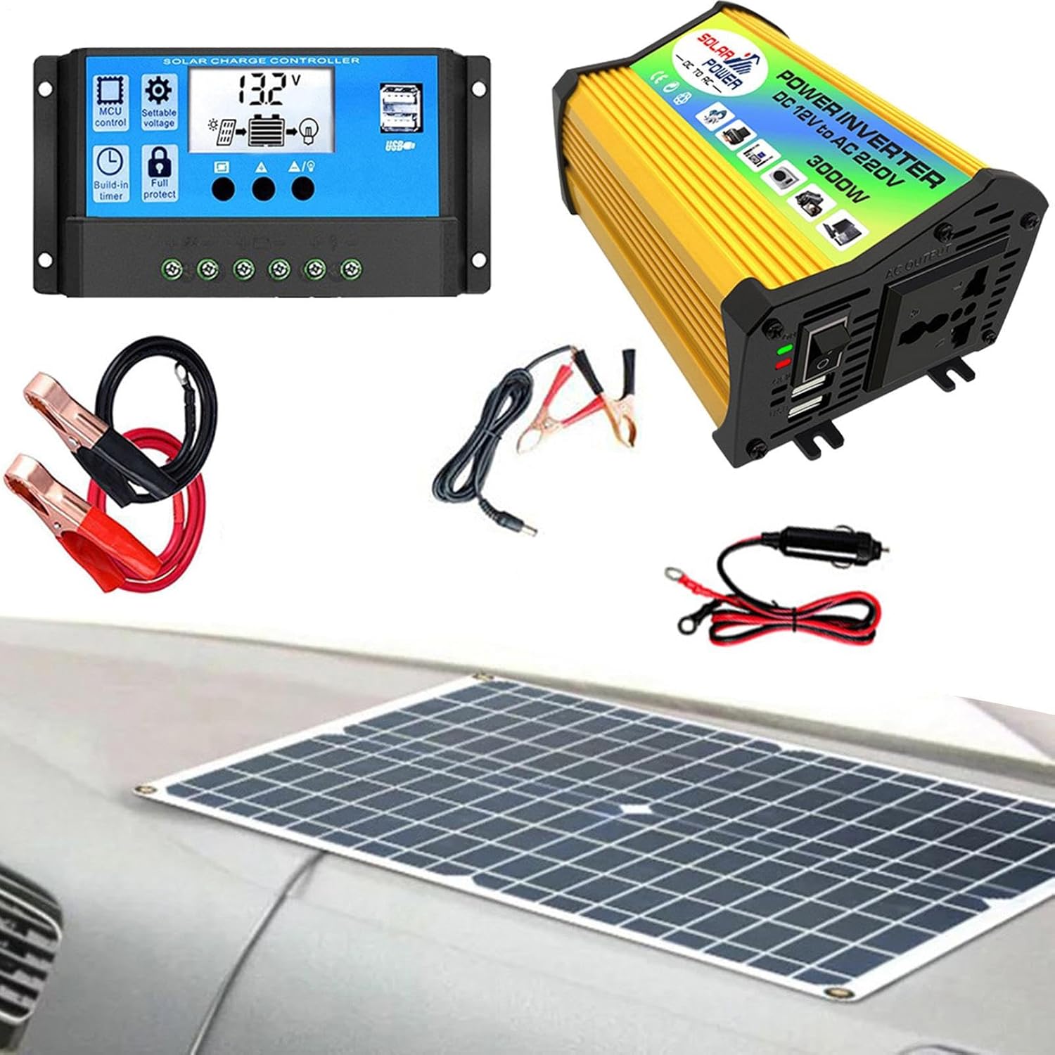 3000W Solar Panel Kit Inverter Controller Off Grid Power System