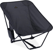 Ultralight Low Camping Chair with Carry Bag Black Grid
