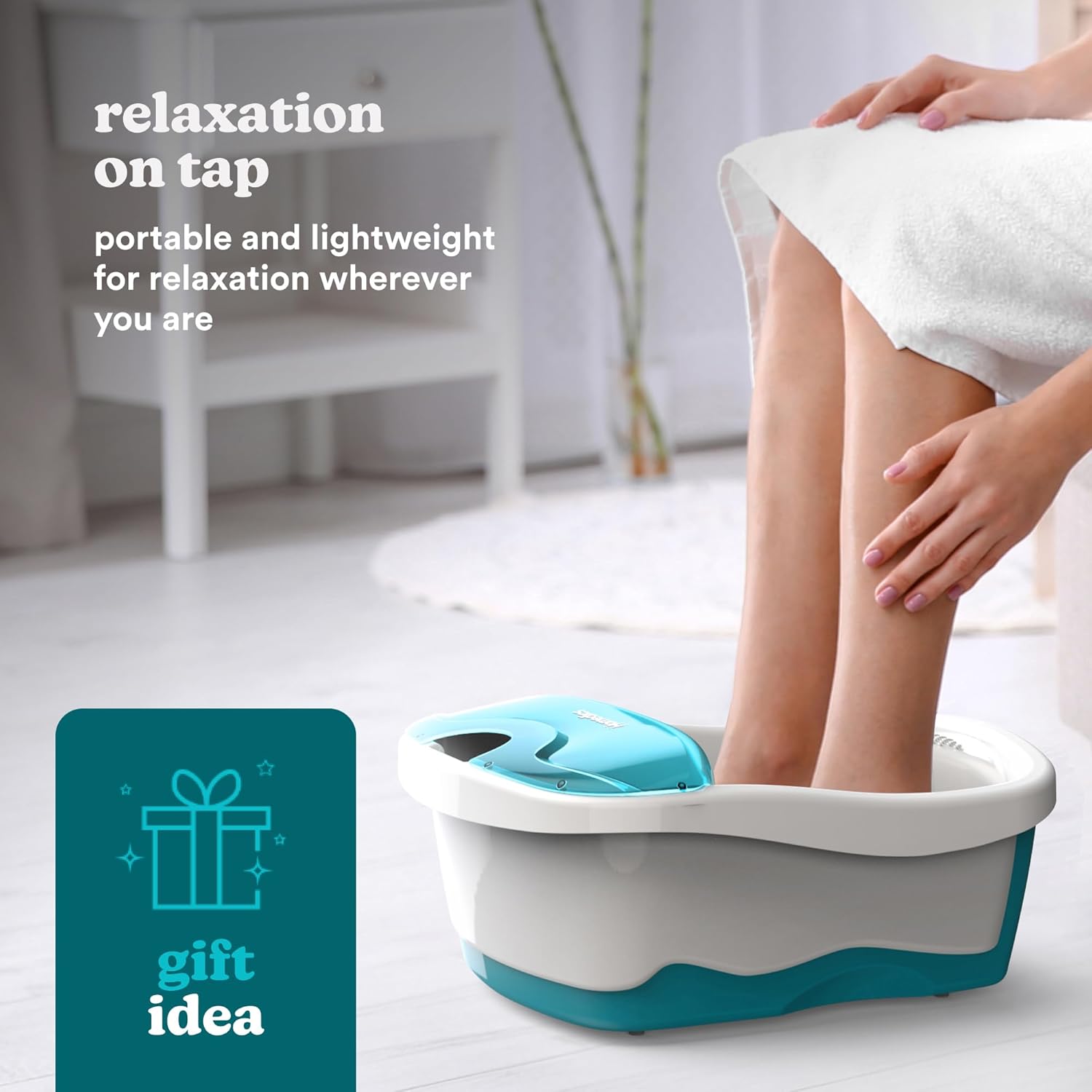 Foot Spa Massager Heat Bubble ACU Nodes Relax Foot Bath Pain Relief
