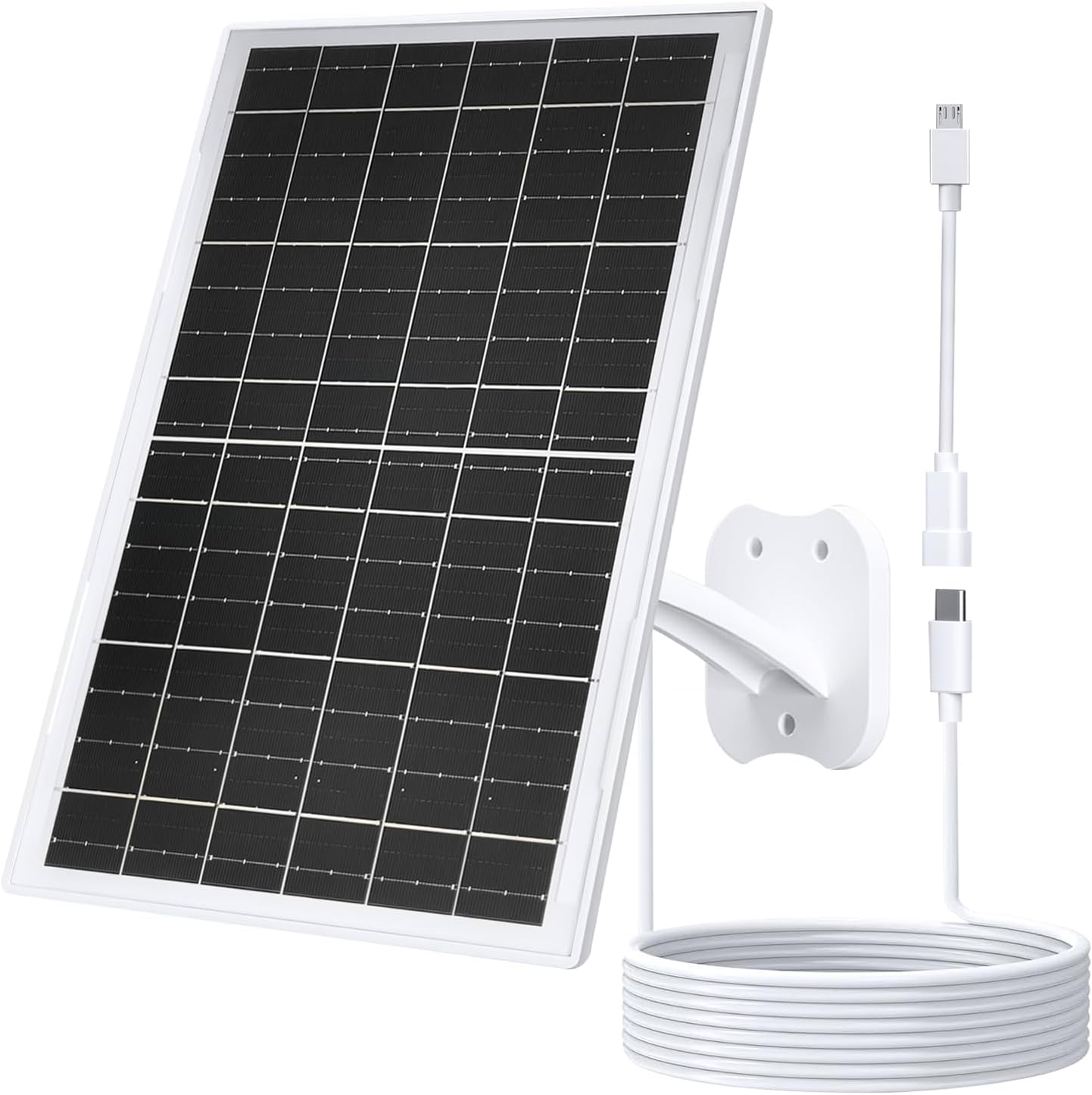 13W Solar Panel Camera Charger USB C IP65 10FT Cable