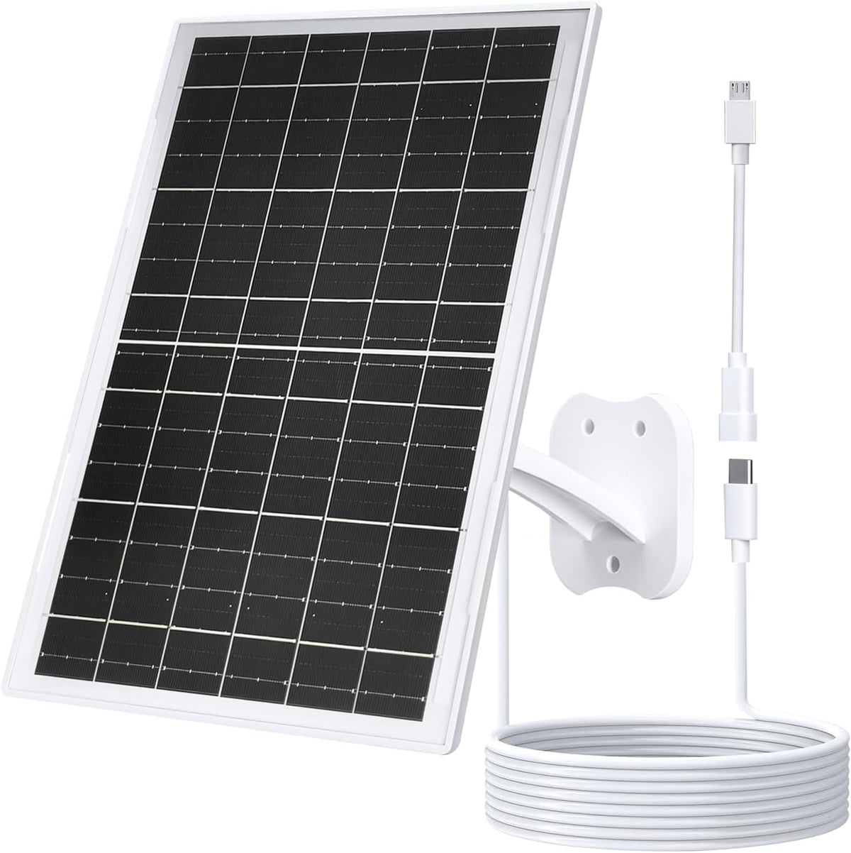 13W Solar Panel Camera Charger USB C IP65 10FT Cable