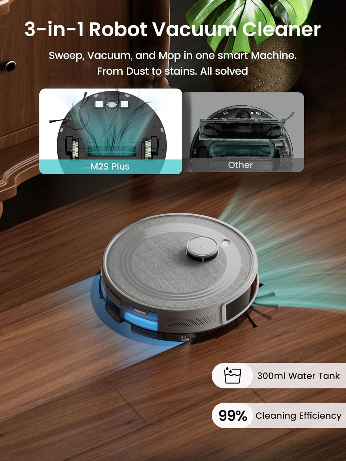 Robot Vacuum Mop Self Empty 10000Pa LiDAR WiFi 75 Day Auto Clean