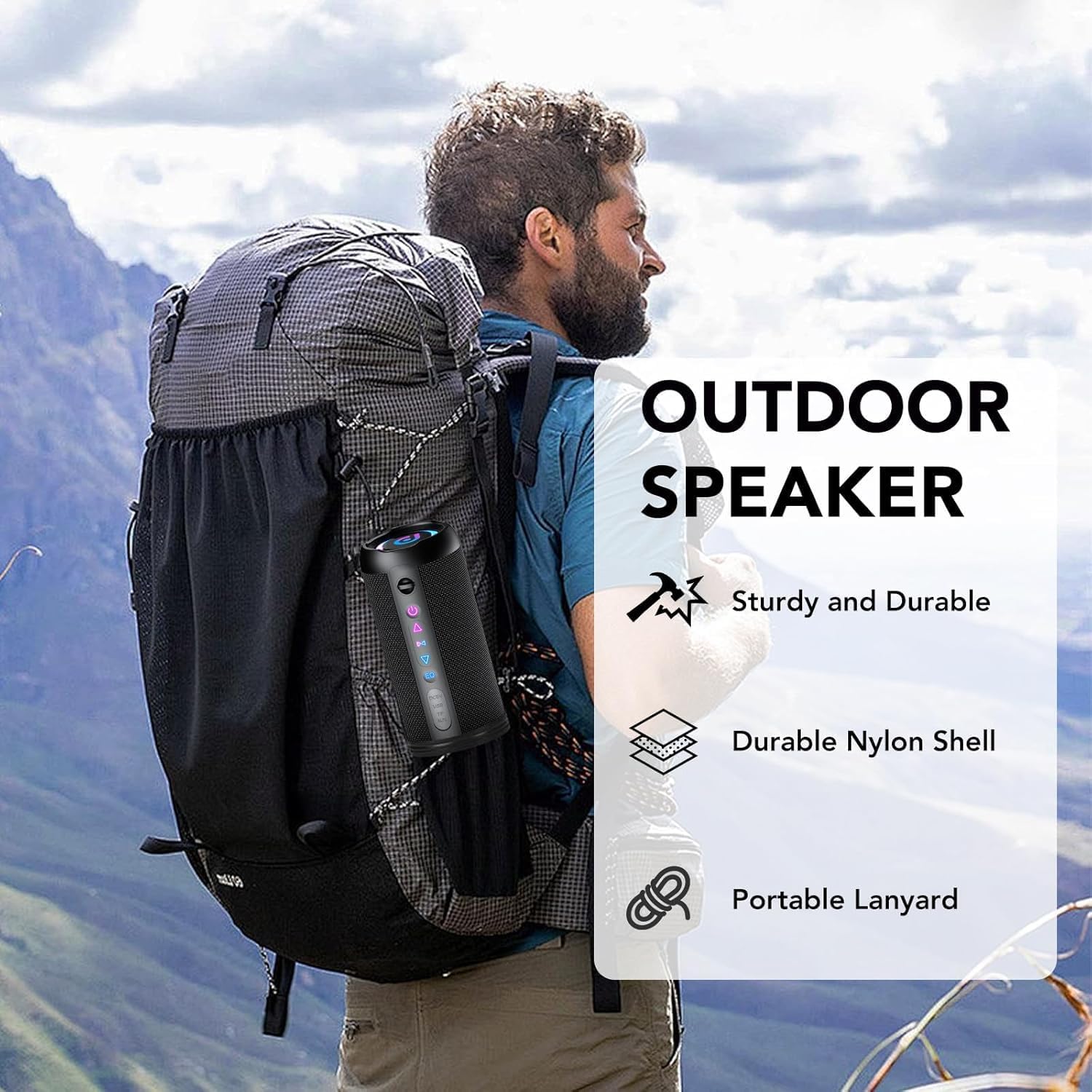 Portable Bluetooth Speaker 25W Waterproof IPX7 24H RGB TWS