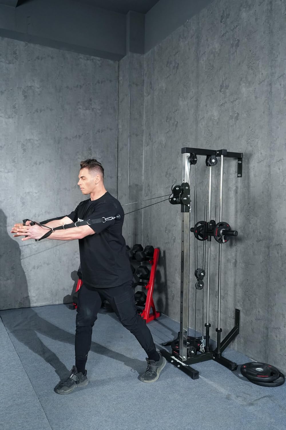 Wall Mounted Cable Crossover Home Gym Pulley Machine 250kg