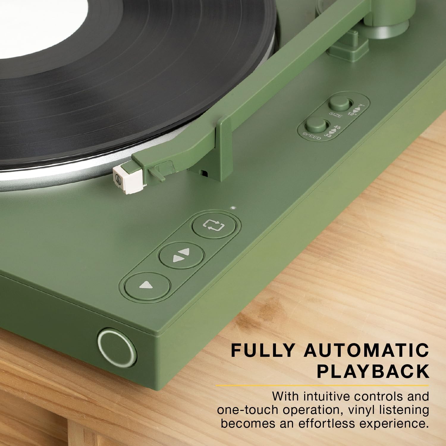 Automatic Bluetooth Turntable 2 Speed Record Player Black