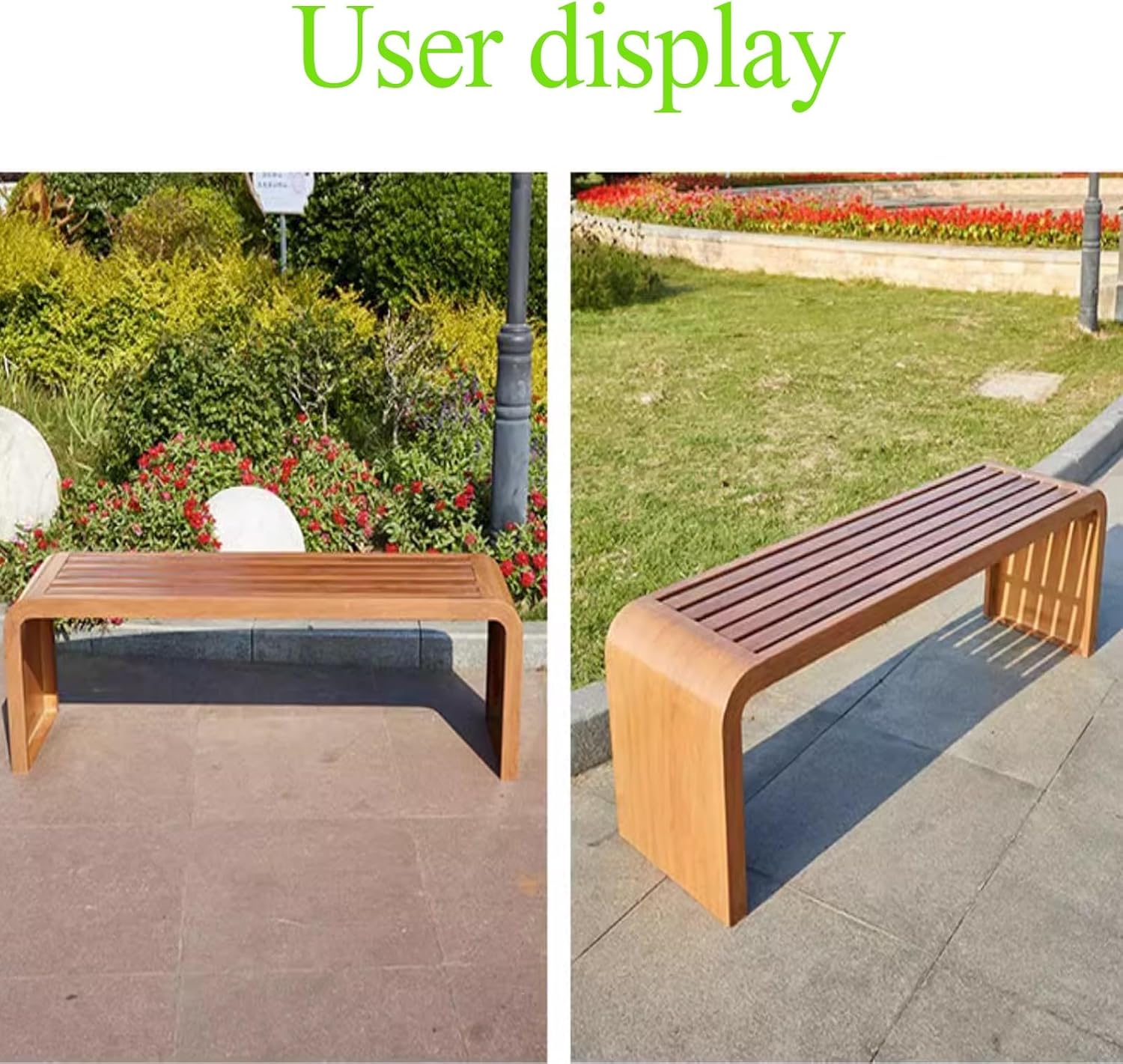 3 Seater Metal Garden Bench 1m Backless Outdoor Park Patio Seat