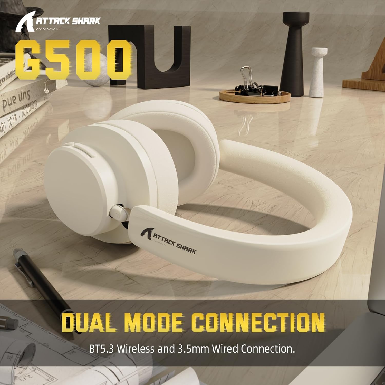 Noise Cancelling Bluetooth Over Ear Headphones Foldable Wireless Mic