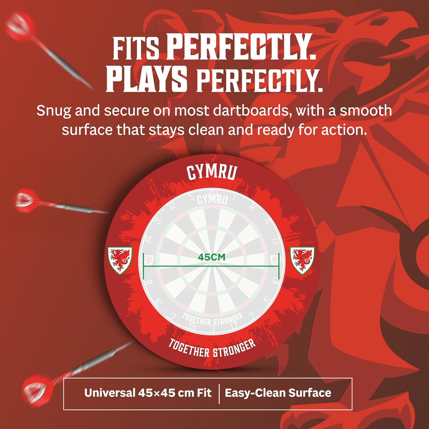 Dartboard Surround Wall Protector Red Durable 68cm Dart Board