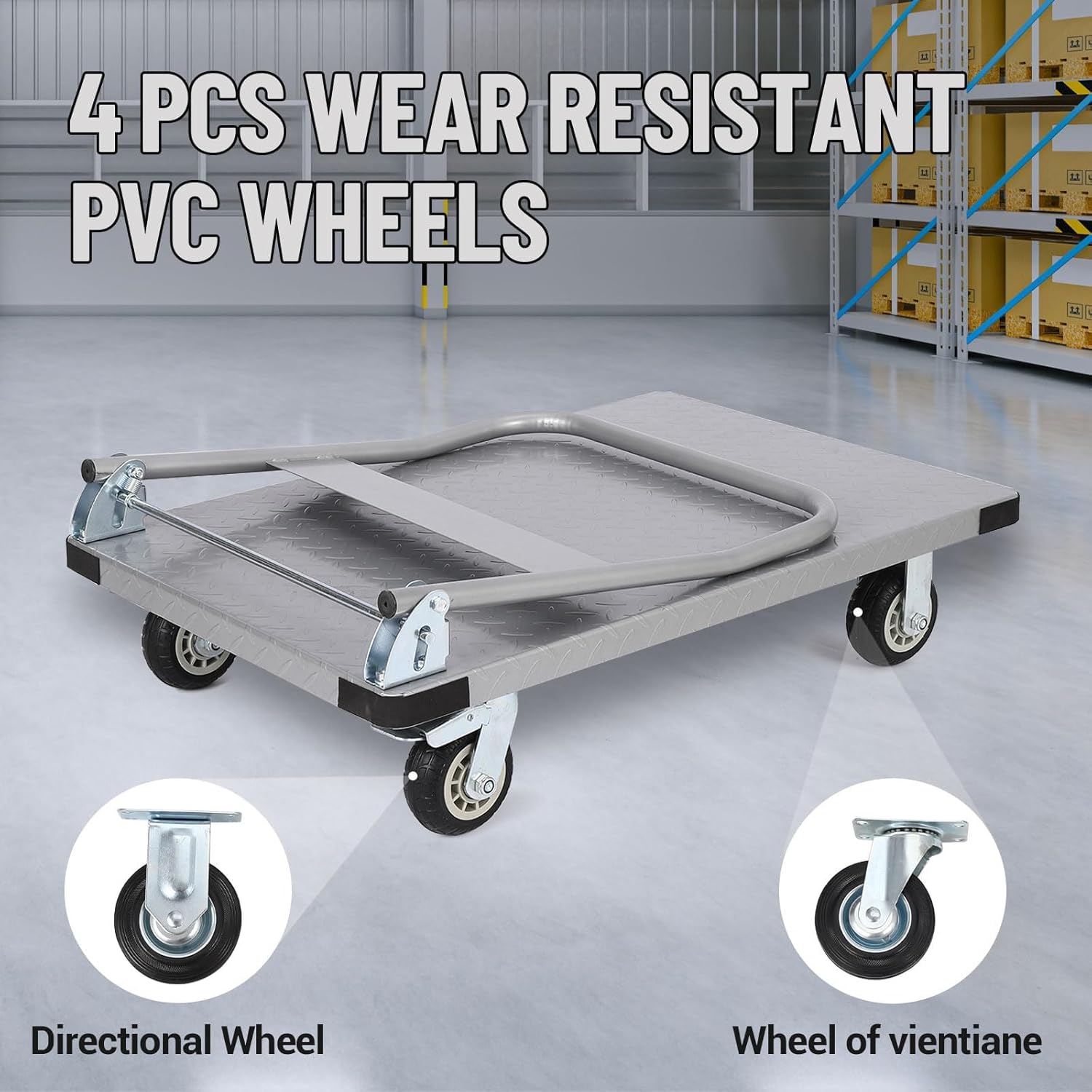 900KG Heavy Duty Platform Truck Folding Flatbed Trolley