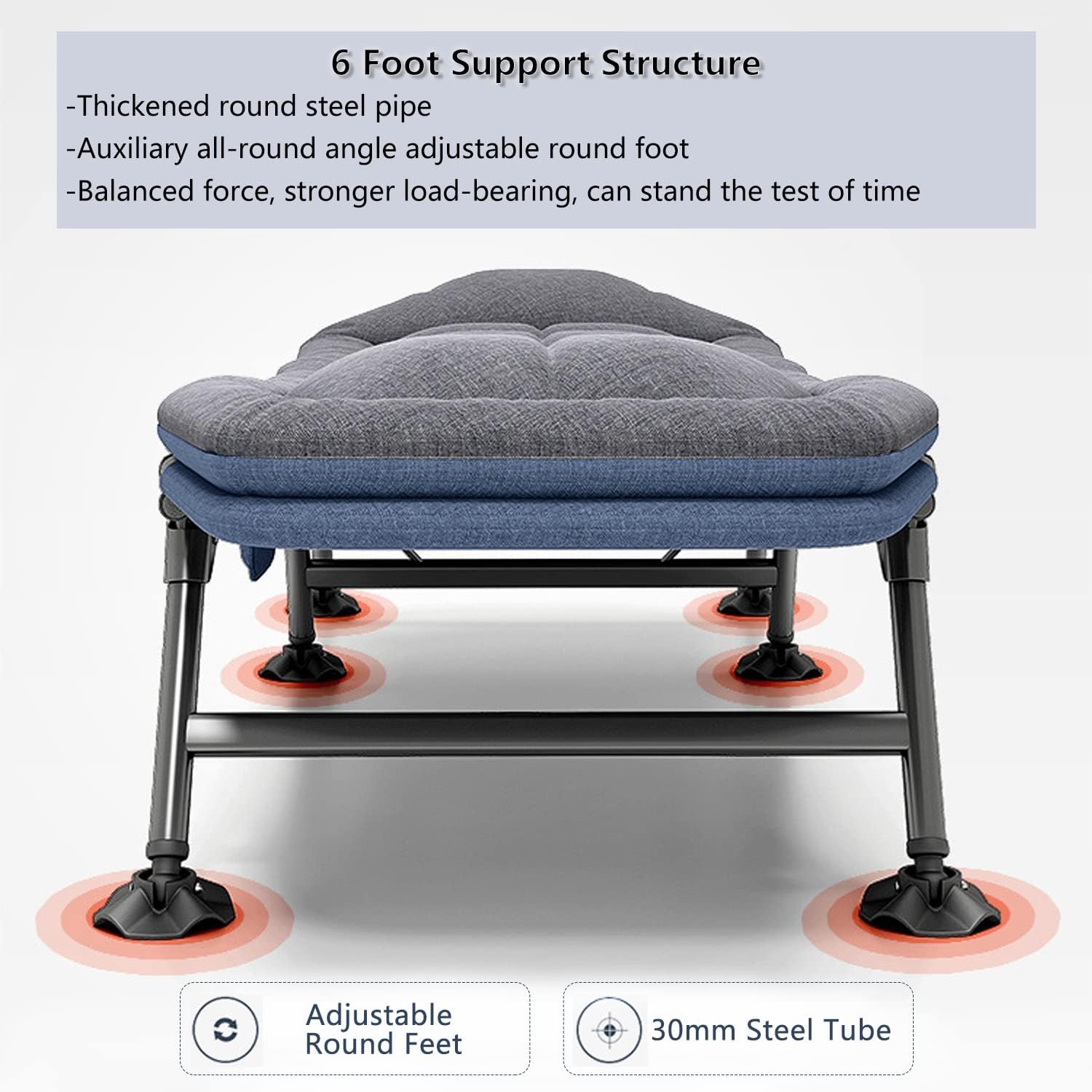 Adjustable Folding Sun Lounger Bed Grey 5 Position