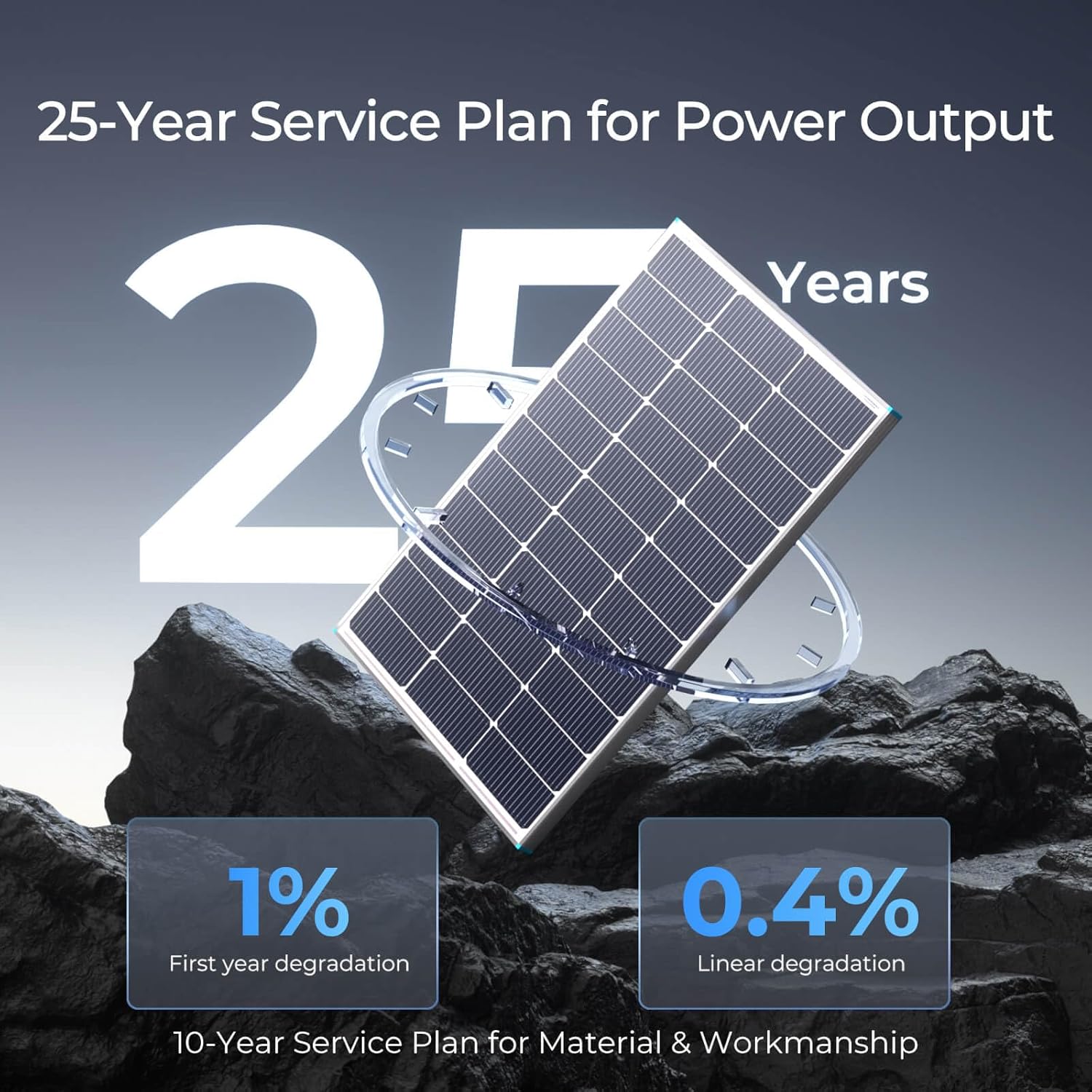 100W 12V N Type Solar Panel 25 High Efficiency Off Grid