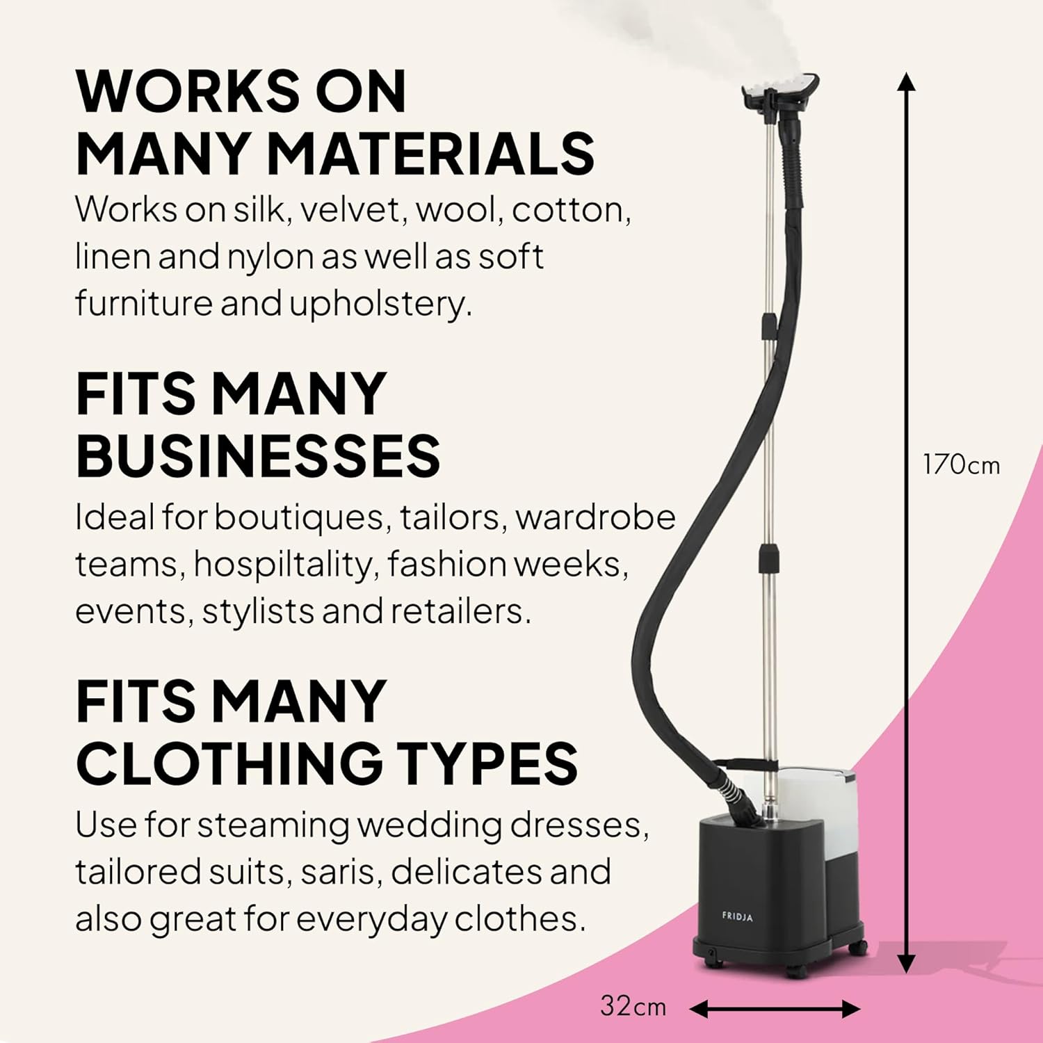 Commercial Garment Steamer 2200W 4L Tank 120min Steam Upright