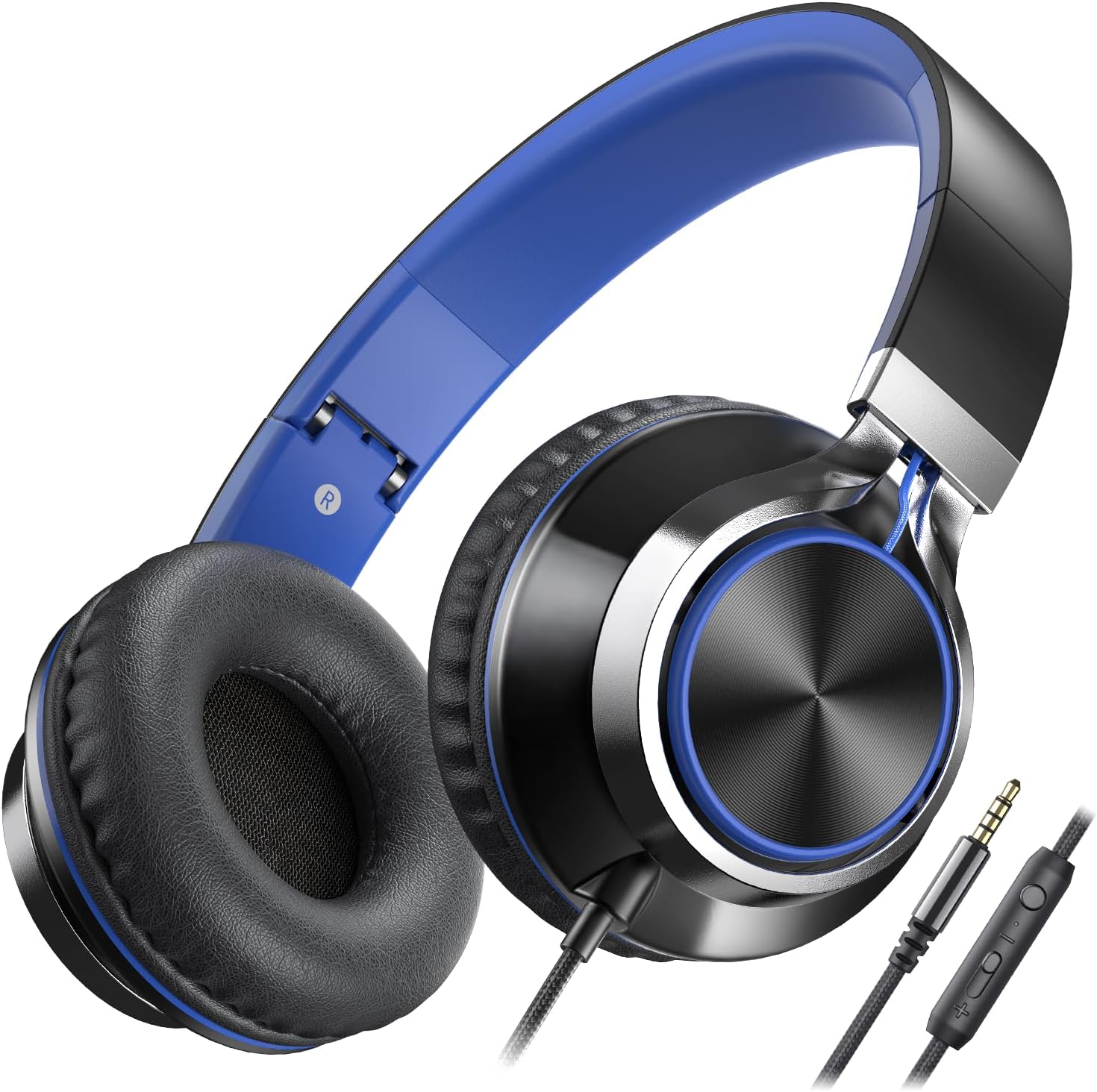 Wired On Ear Headphones with Mic 3.5mm Foldable Stereo Sound