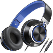 Wired On Ear Headphones with Mic 3.5mm Foldable Stereo Sound
