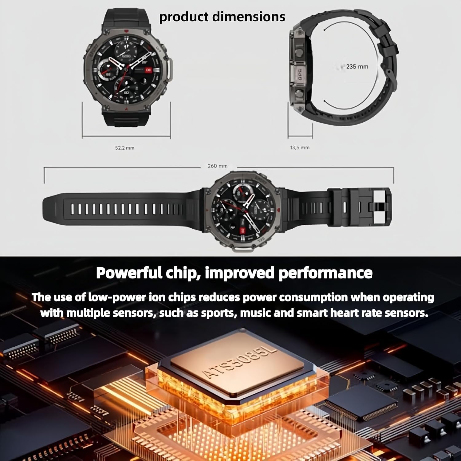 GPS Sports Smart Watch Brown 170 Sport Modes Calls