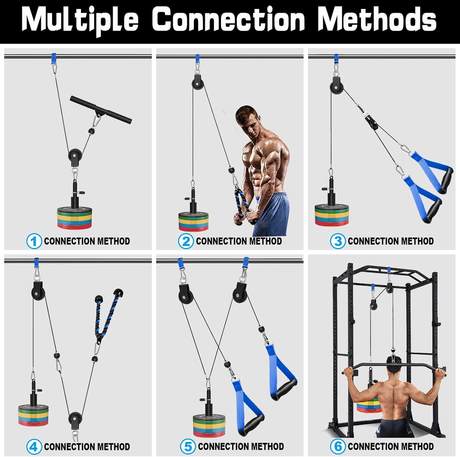 Cable Pulley System Gym LAT Pulldown Arm Trainer Home Workout 330lb